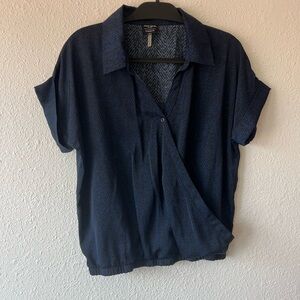 David Lerner Navy Button Down Shirt